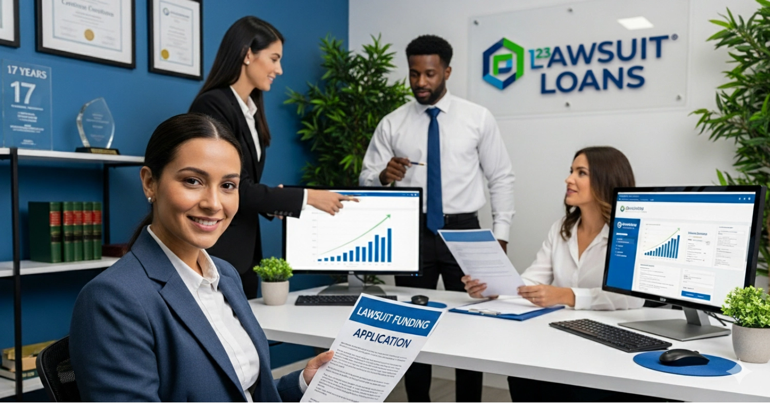 about-123-lawsuit-loans-company-team About 123 Lawsuit Loans company team and office showing experienced pre-settlement funding professionals